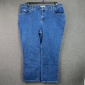 Lee Womens Size 16W Petite Blue Relaxed Straight Leg Mid-Rise Denim Jeans